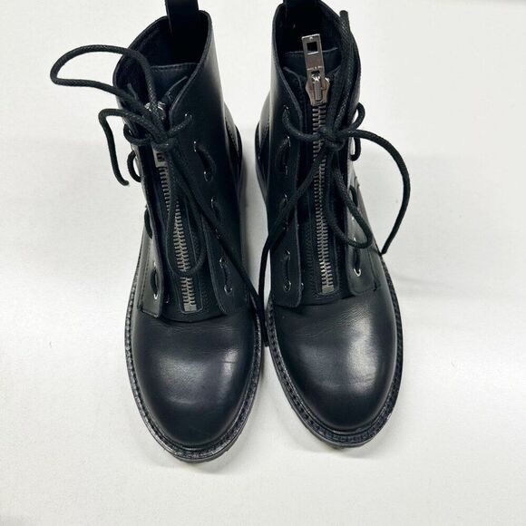 Rag & Bone Cannon Black Leather Combat Boots Womens Size 38.5 - Picture 4 of 16